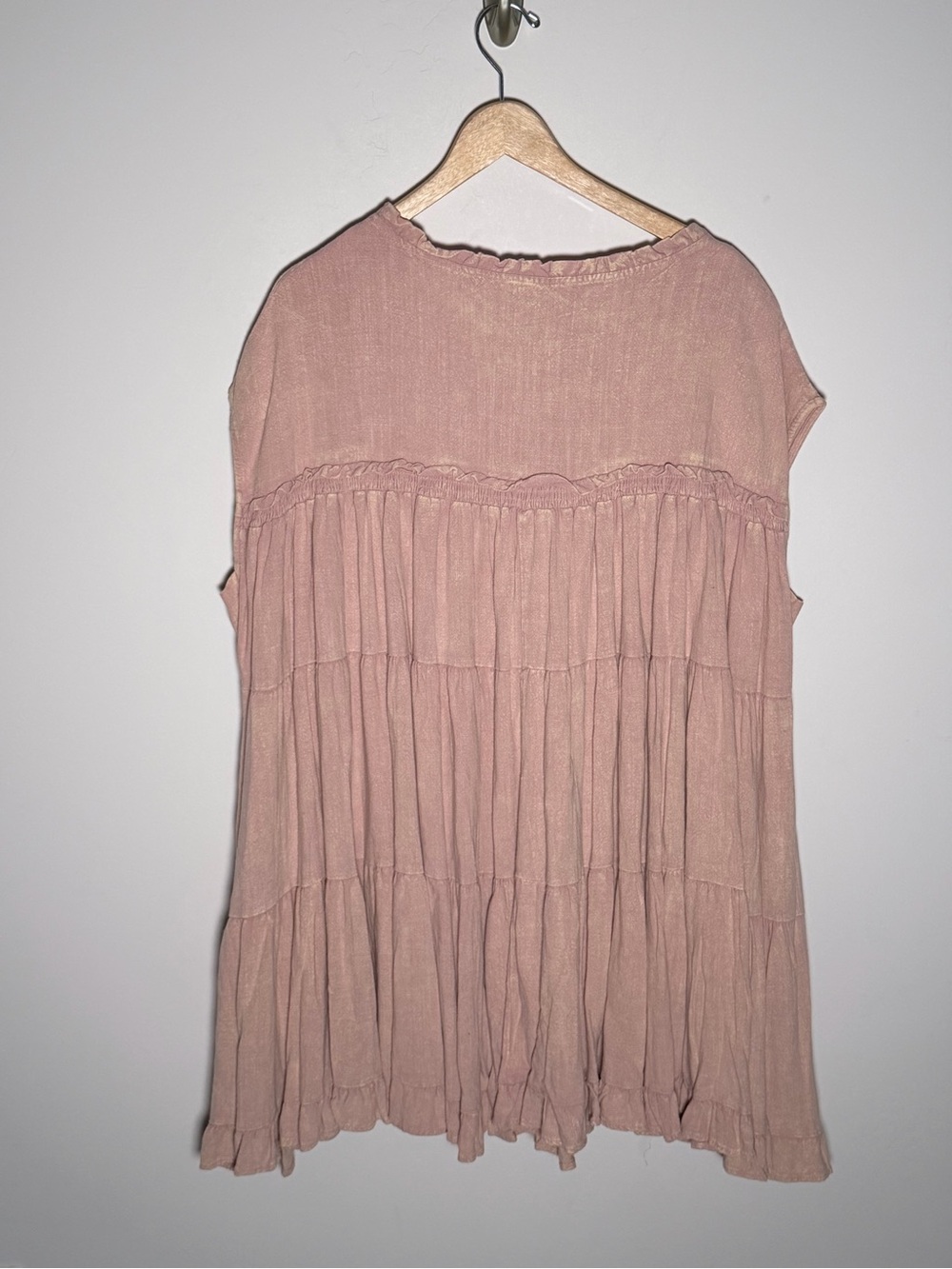 Oli & Hali WASHED TIERED RUFFLE HEM BABYDOLL MINI DRESS M - Picture 7 of 9